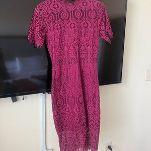 Magenta Lace Dress